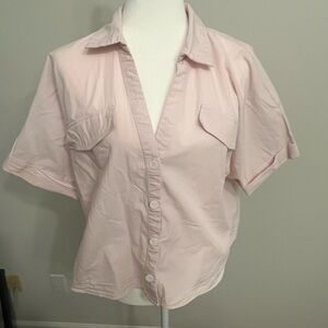 **Zara** Light Pink Women's Button-Up Shirt